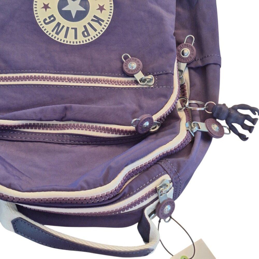 NWT Kipling Seoul Small Backpack Galaxy Blue Rubber Monkey Charm - Picture 6 of 12